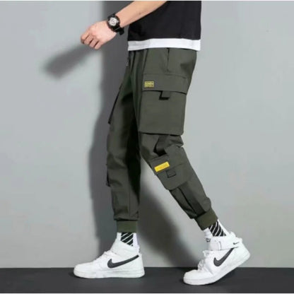 2024 Spring Autumn New Men's Korean Fashion Multi - pocket Loose Ins Nine - minute Drawstring Leg Work Pants Casual Daily Sweatpants - 7DAY'S