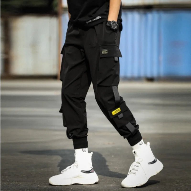 2024 Spring Autumn New Men's Korean Fashion Multi - pocket Loose Ins Nine - minute Drawstring Leg Work Pants Casual Daily Sweatpants - 7DAY'S