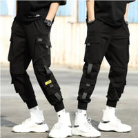 2024 Spring Autumn New Men's Korean Fashion Multi - pocket Loose Ins Nine - minute Drawstring Leg Work Pants Casual Daily Sweatpants - 7DAY'S