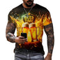 2025 Summer Men's 3D Beer Printing Trend Comfortable Short - Sleeved T-Shirt - 7DAY'S