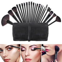 22 Piece Makeup Brush Set; Professional Black Foundation Eyeshadow Brush with Storage Bag for Girls - 7DAY'S