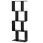 2/3/4 Tiers Wooden S - Shaped Bookcase for Living Room Bedroom Office - 7DAY'S
