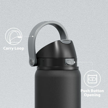 24 oz Insulated Water Bottle with Straw: Meoky Stainless Steel Metal Water Bottle with 2 - in - 1 Lid - Leak Proof, Cold for 24 Hours, Protective Silicone Base, BPA - Free for Sports Travel Car, Ivory - 7DAY'S
