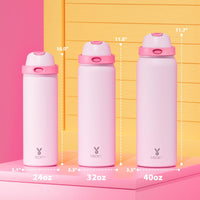 24 oz Insulated Water Bottle with Straw: Meoky Stainless Steel Metal Water Bottle with 2 - in - 1 Lid - Leak Proof, Cold for 24 Hours, Protective Silicone Base, BPA - Free for Sports Travel Car, Ivory - 7DAY'S