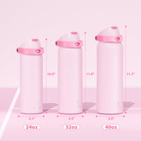24 oz Insulated Water Bottle with Straw: Meoky Stainless Steel Metal Water Bottle with 2 - in - 1 Lid - Leak Proof, Cold for 24 Hours, Protective Silicone Base, BPA - Free for Sports Travel Car, Ivory - 7DAY'S