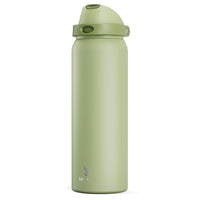 24 oz Insulated Water Bottle with Straw: Meoky Stainless Steel Metal Water Bottle with 2 - in - 1 Lid - Leak Proof, Cold for 24 Hours, Protective Silicone Base, BPA - Free for Sports Travel Car, Ivory - 7DAY'S