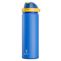 24 oz Insulated Water Bottle with Straw: Meoky Stainless Steel Metal Water Bottle with 2 - in - 1 Lid - Leak Proof, Cold for 24 Hours, Protective Silicone Base, BPA - Free for Sports Travel Car, Ivory - 7DAY'S