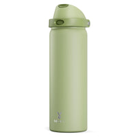24 oz Insulated Water Bottle with Straw: Meoky Stainless Steel Metal Water Bottle with 2 - in - 1 Lid - Leak Proof, Cold for 24 Hours, Protective Silicone Base, BPA - Free for Sports Travel Car, Ivory - 7DAY'S