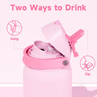 24 oz Insulated Water Bottle with Straw: Meoky Stainless Steel Metal Water Bottle with 2 - in - 1 Lid - Leak Proof, Cold for 24 Hours, Protective Silicone Base, BPA - Free for Sports Travel Car, Ivory - 7DAY'S