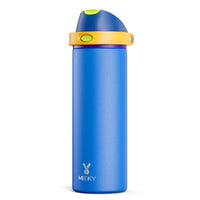 24 oz Insulated Water Bottle with Straw: Meoky Stainless Steel Metal Water Bottle with 2 - in - 1 Lid - Leak Proof, Cold for 24 Hours, Protective Silicone Base, BPA - Free for Sports Travel Car, Ivory - 7DAY'S