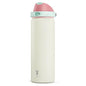 24 oz Insulated Water Bottle with Straw: Meoky Stainless Steel Metal Water Bottle with 2 - in - 1 Lid - Leak Proof, Cold for 24 Hours, Protective Silicone Base, BPA - Free for Sports Travel Car, Ivory - 7DAY'S