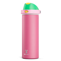 24 oz Insulated Water Bottle with Straw: Meoky Stainless Steel Metal Water Bottle with 2 - in - 1 Lid - Leak Proof, Cold for 24 Hours, Protective Silicone Base, BPA - Free for Sports Travel Car, Ivory - 7DAY'S