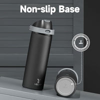 24 oz Insulated Water Bottle with Straw: Meoky Stainless Steel Metal Water Bottle with 2 - in - 1 Lid - Leak Proof, Cold for 24 Hours, Protective Silicone Base, BPA - Free for Sports Travel Car, Ivory - 7DAY'S