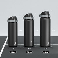 24 oz Insulated Water Bottle with Straw: Meoky Stainless Steel Metal Water Bottle with 2 - in - 1 Lid - Leak Proof, Cold for 24 Hours, Protective Silicone Base, BPA - Free for Sports Travel Car, Ivory - 7DAY'S