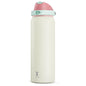 24 oz Insulated Water Bottle with Straw: Meoky Stainless Steel Metal Water Bottle with 2 - in - 1 Lid - Leak Proof, Cold for 24 Hours, Protective Silicone Base, BPA - Free for Sports Travel Car, Ivory - 7DAY'S