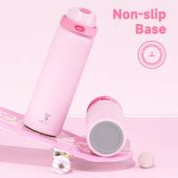 24 oz Insulated Water Bottle with Straw: Meoky Stainless Steel Metal Water Bottle with 2 - in - 1 Lid - Leak Proof, Cold for 24 Hours, Protective Silicone Base, BPA - Free for Sports Travel Car, Ivory - 7DAY'S