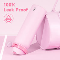 24 oz Insulated Water Bottle with Straw: Meoky Stainless Steel Metal Water Bottle with 2 - in - 1 Lid - Leak Proof, Cold for 24 Hours, Protective Silicone Base, BPA - Free for Sports Travel Car, Ivory - 7DAY'S