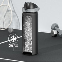 24 oz Insulated Water Bottle with Straw: Meoky Stainless Steel Metal Water Bottle with 2 - in - 1 Lid - Leak Proof, Cold for 24 Hours, Protective Silicone Base, BPA - Free for Sports Travel Car, Ivory - 7DAY'S