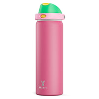 24 oz Insulated Water Bottle with Straw: Meoky Stainless Steel Metal Water Bottle with 2 - in - 1 Lid - Leak Proof, Cold for 24 Hours, Protective Silicone Base, BPA - Free for Sports Travel Car, Ivory - 7DAY'S