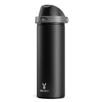 24 oz Insulated Water Bottle with Straw: Meoky Stainless Steel Metal Water Bottle with 2 - in - 1 Lid - Leak Proof, Cold for 24 Hours, Protective Silicone Base, BPA - Free for Sports Travel Car, Ivory - 7DAY'S