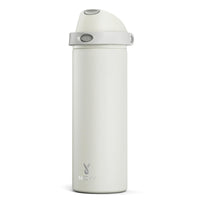 24 oz Insulated Water Bottle with Straw: Meoky Stainless Steel Metal Water Bottle with 2 - in - 1 Lid - Leak Proof, Cold for 24 Hours, Protective Silicone Base, BPA - Free for Sports Travel Car, Ivory - 7DAY'S