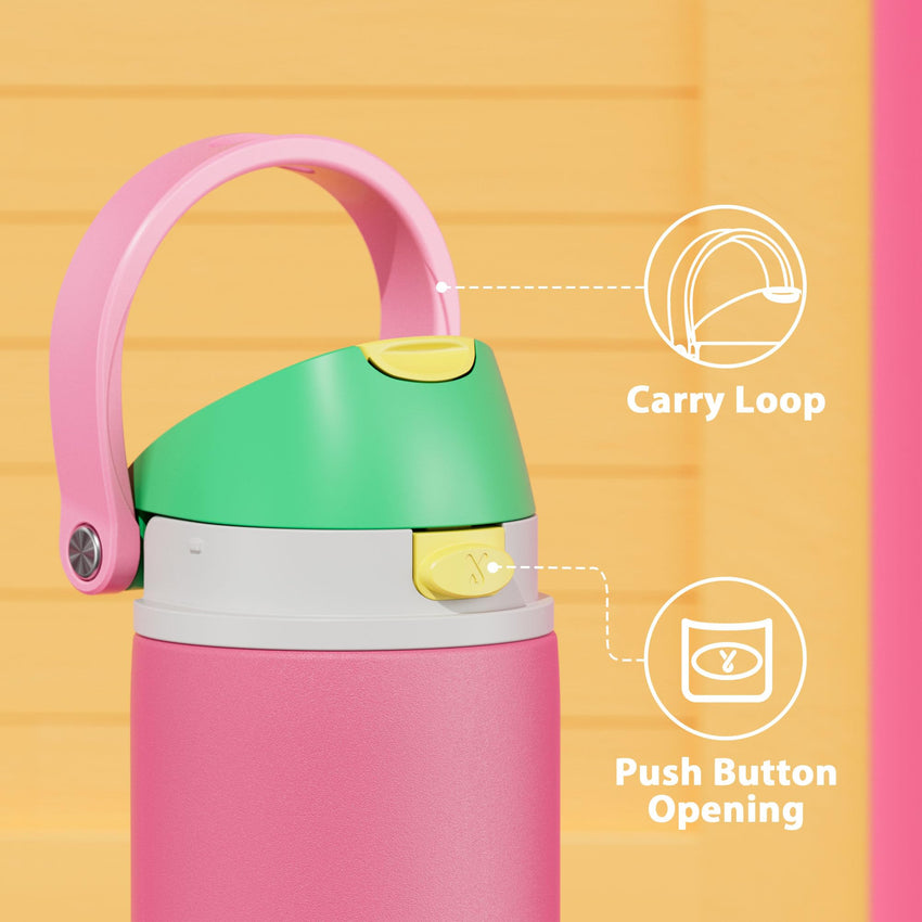 24 oz Insulated Water Bottle with Straw: Meoky Stainless Steel Metal Water Bottle with 2 - in - 1 Lid - Leak Proof, Cold for 24 Hours, Protective Silicone Base, BPA - Free for Sports Travel Car, Ivory - 7DAY'S