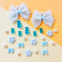 24Pcs Fabric Bow Shoe Charms, Cute Bears, Flower Pearl Charms Accessories for Clogs, DIY Shoe Decoration Charms for Girls, Party Favor - 7DAY'S