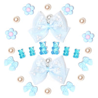 24Pcs Fabric Bow Shoe Charms, Cute Bears, Flower Pearl Charms Accessories for Clogs, DIY Shoe Decoration Charms for Girls, Party Favor - 7DAY'S