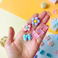 24Pcs Fabric Bow Shoe Charms, Cute Bears, Flower Pearl Charms Accessories for Clogs, DIY Shoe Decoration Charms for Girls, Party Favor - 7DAY'S
