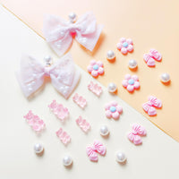 24Pcs Fabric Bow Shoe Charms, Cute Bears, Flower Pearl Charms Accessories for Clogs, DIY Shoe Decoration Charms for Girls, Party Favor - 7DAY'S