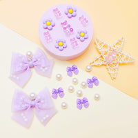 24Pcs Fabric Bow Shoe Charms, Cute Bears, Flower Pearl Charms Accessories for Clogs, DIY Shoe Decoration Charms for Girls, Party Favor - 7DAY'S