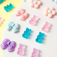24Pcs Fabric Bow Shoe Charms, Cute Bears, Flower Pearl Charms Accessories for Clogs, DIY Shoe Decoration Charms for Girls, Party Favor - 7DAY'S