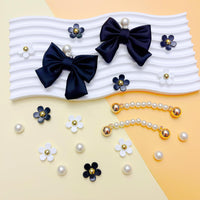 24Pcs Fabric Bow Shoe Charms, Cute Bears, Flower Pearl Charms Accessories for Clogs, DIY Shoe Decoration Charms for Girls, Party Favor - 7DAY'S