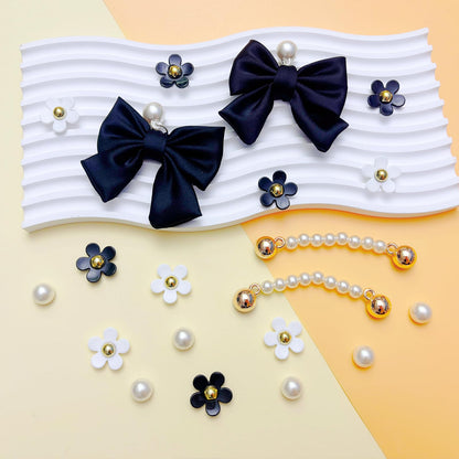 24Pcs Fabric Bow Shoe Charms, Cute Bears, Flower Pearl Charms Accessories for Clogs, DIY Shoe Decoration Charms for Girls, Party Favor - 7DAY'S