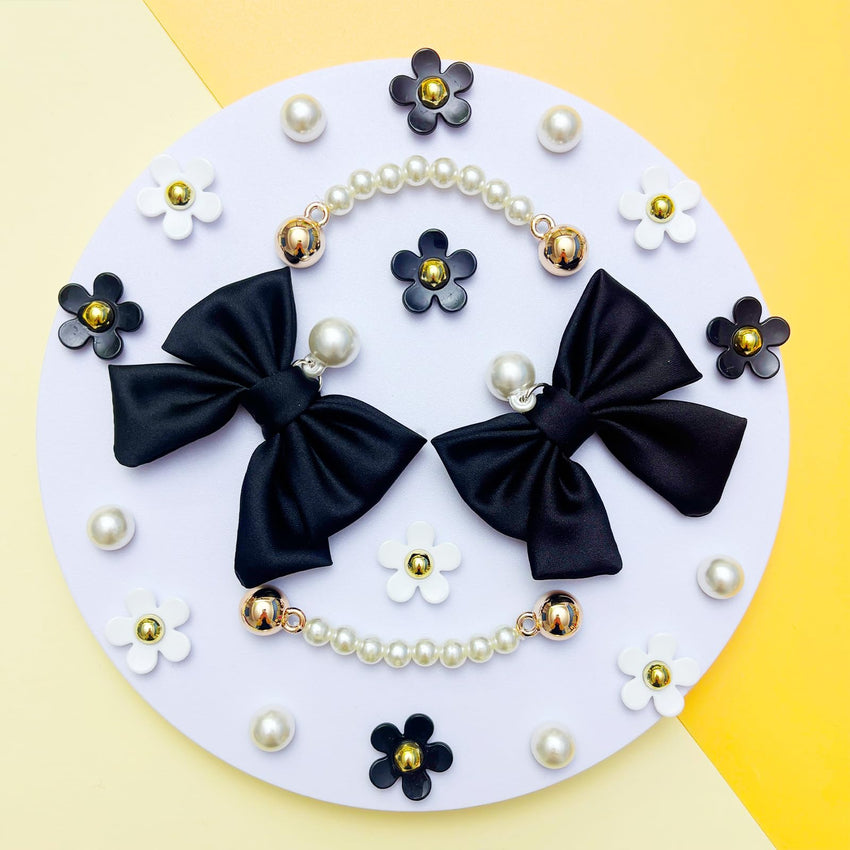 24Pcs Fabric Bow Shoe Charms, Cute Bears, Flower Pearl Charms Accessories for Clogs, DIY Shoe Decoration Charms for Girls, Party Favor - 7DAY'S