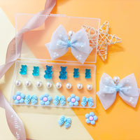 24Pcs Fabric Bow Shoe Charms, Cute Bears, Flower Pearl Charms Accessories for Clogs, DIY Shoe Decoration Charms for Girls, Party Favor - 7DAY'S