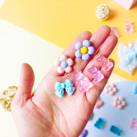 24Pcs Fabric Bow Shoe Charms, Cute Bears, Flower Pearl Charms Accessories for Clogs, DIY Shoe Decoration Charms for Girls, Party Favor - 7DAY'S