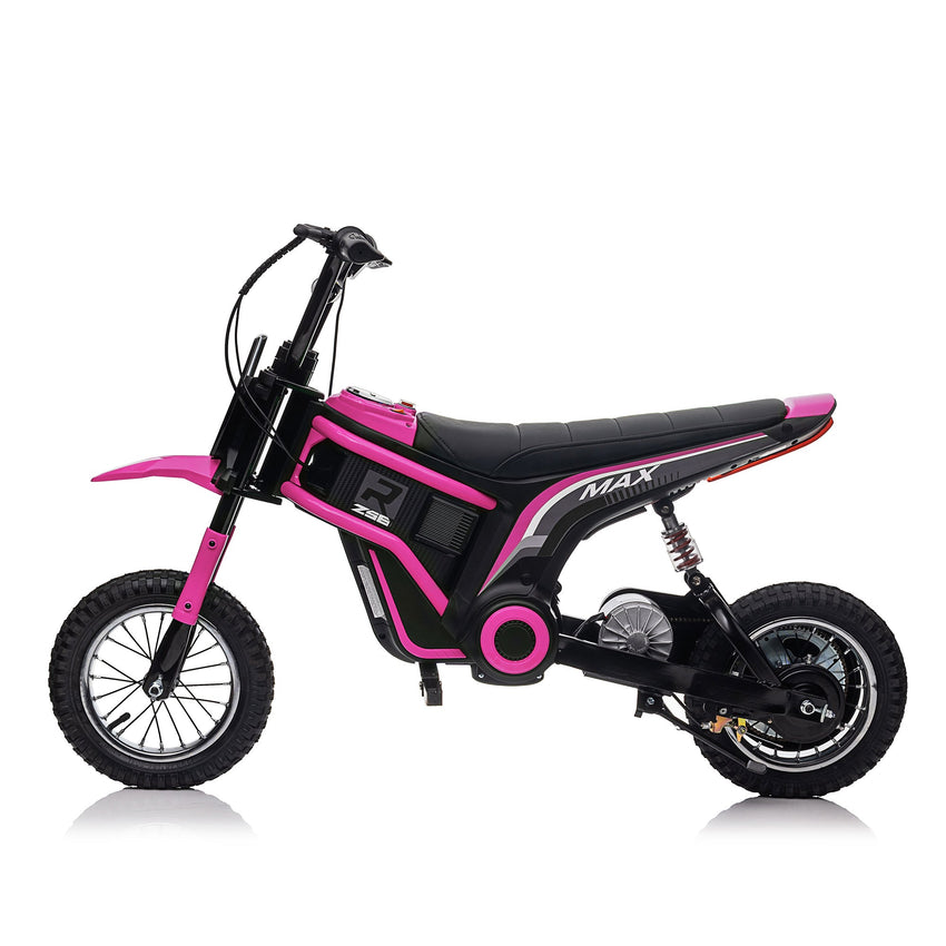 24V14ah Kids Ride On 24V Electric Toy Motocross Motorcycle Dirt Bike - XXL large,Speeds up to 14.29MPH,Dual Suspension, Hand - Operated Dual Brakes, Twist Grip Throttle, Authentic Motocross Bike Geometry - 7DAY'S