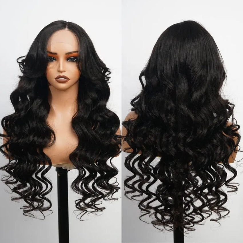 250% Density 13x4 Full Lace Human Hair Wigs With Curtain Bangs Hd Lace Front Wigs Glueless Curly Wigs Human Hair Lace Front - 7DAY'S