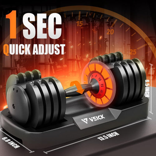 25LB 5 in 1 Single Adjustable Dumbbell Free Dumbbell Weight Adjust with Anti - Slip Metal Handle, Ideal for Full - Body Home Gym Workouts - 7DAY'S