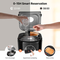 2LB 19 - in - 1 Bread Maker Automatic Compact Dough Machine Nonstick 3 Crust Colors - 7DAY'S