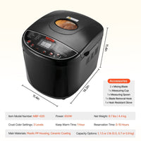 2LB 19 - in - 1 Bread Maker Automatic Compact Dough Machine Nonstick 3 Crust Colors - 7DAY'S