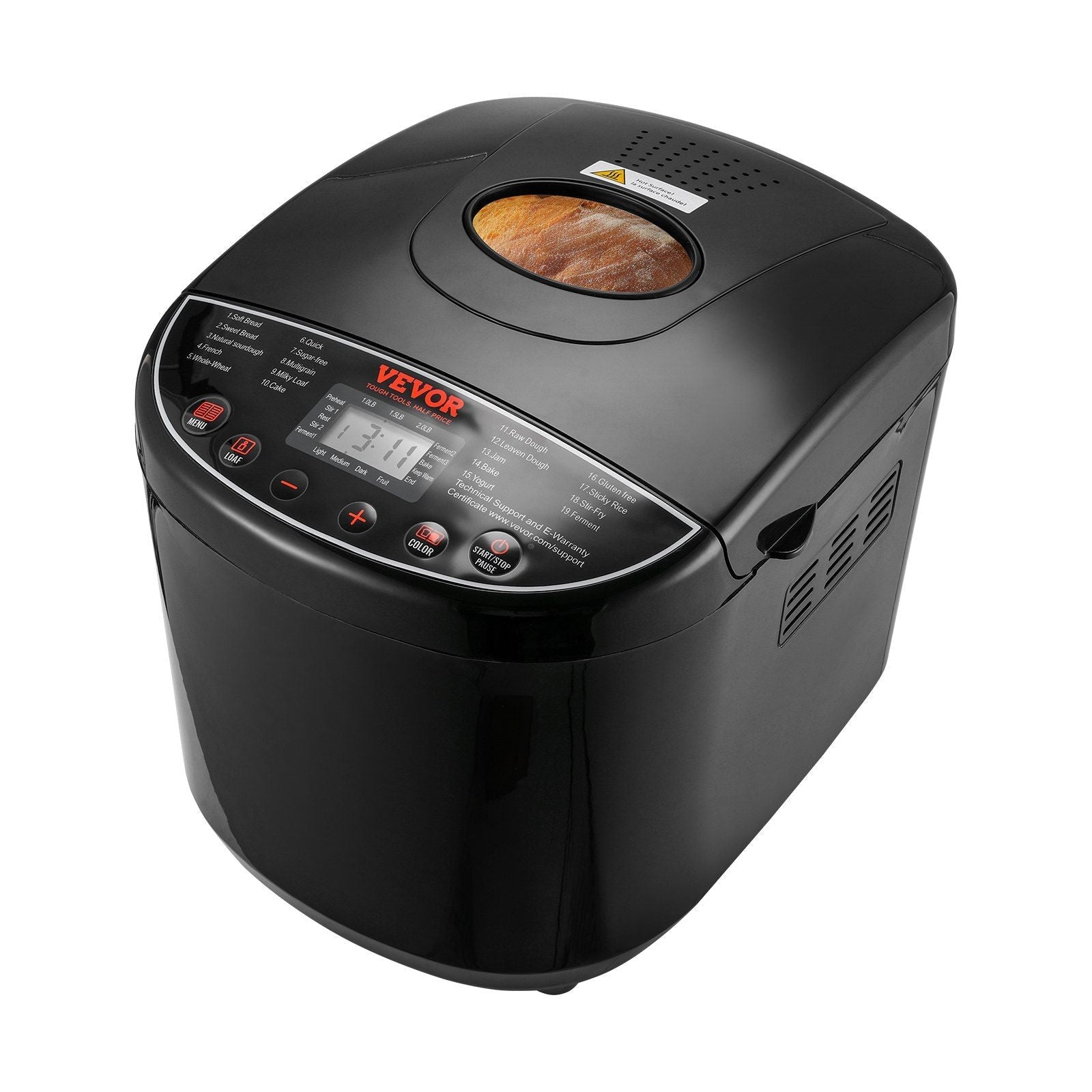 2LB 19 - in - 1 Bread Maker Automatic Compact Dough Machine Nonstick 3 Crust Colors - 7DAY'S