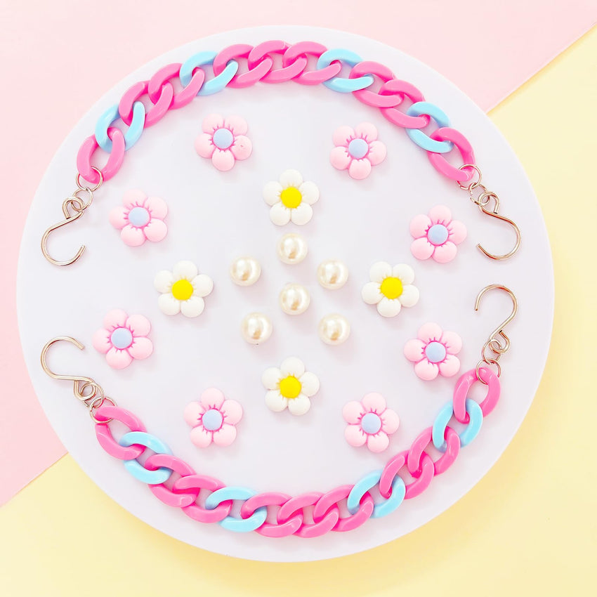 2Pcs Acrylic Shoe Chains for Women, 18Pcs Flower Pearl Shoe Charms Accessories for Clog Sandals, DIY Shoe Decoration Charms for Girls, Party Favor - 7DAY'S