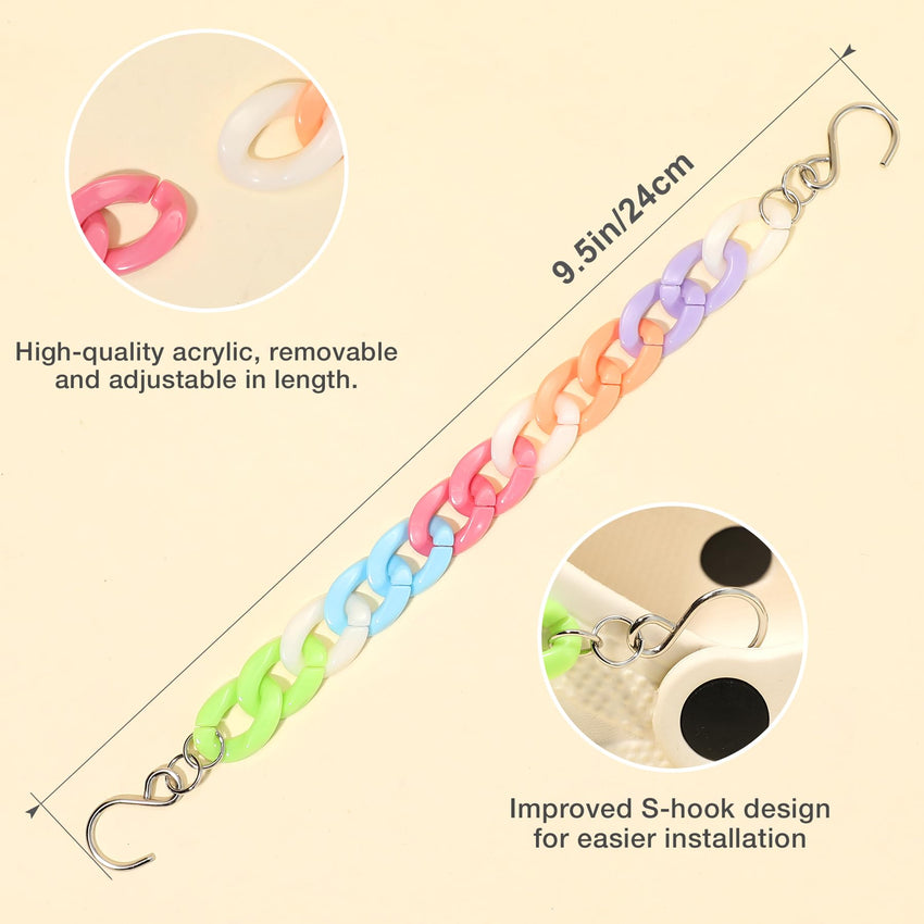 2Pcs Acrylic Shoe Chains for Women, 18Pcs Flower Pearl Shoe Charms Accessories for Clog Sandals, DIY Shoe Decoration Charms for Girls, Party Favor - 7DAY'S
