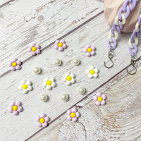 2Pcs Acrylic Shoe Chains for Women, 18Pcs Flower Pearl Shoe Charms Accessories for Clog Sandals, DIY Shoe Decoration Charms for Girls, Party Favor - 7DAY'S