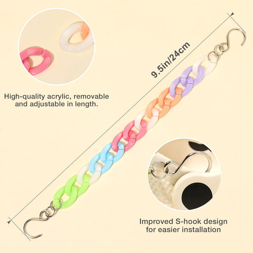 2Pcs Acrylic Shoe Chains for Women, 18Pcs Flower Pearl Shoe Charms Accessories for Clog Sandals, DIY Shoe Decoration Charms for Girls, Party Favor - 7DAY'S