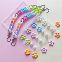 2Pcs Acrylic Shoe Chains for Women, 18Pcs Flower Pearl Shoe Charms Accessories for Clog Sandals, DIY Shoe Decoration Charms for Girls, Party Favor - 7DAY'S