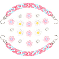 2Pcs Acrylic Shoe Chains for Women, 18Pcs Flower Pearl Shoe Charms Accessories for Clog Sandals, DIY Shoe Decoration Charms for Girls, Party Favor - 7DAY'S