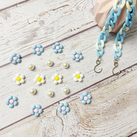 2Pcs Acrylic Shoe Chains for Women, 18Pcs Flower Pearl Shoe Charms Accessories for Clog Sandals, DIY Shoe Decoration Charms for Girls, Party Favor - 7DAY'S